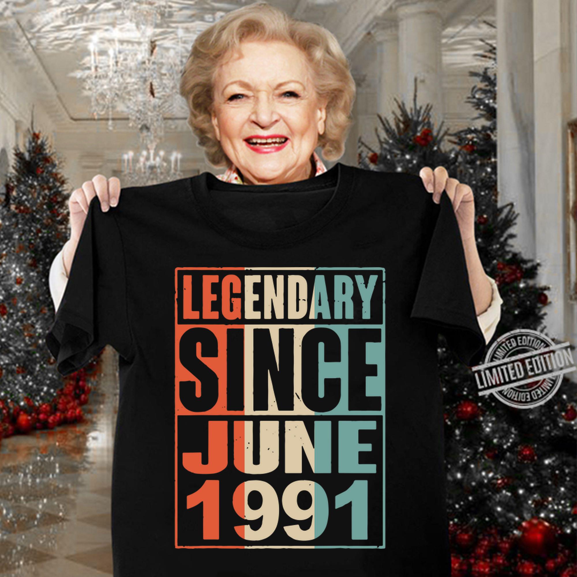 Legendary Since June 1991 Vintage 28 Yrs Old Birthday t-shirt woman shirt