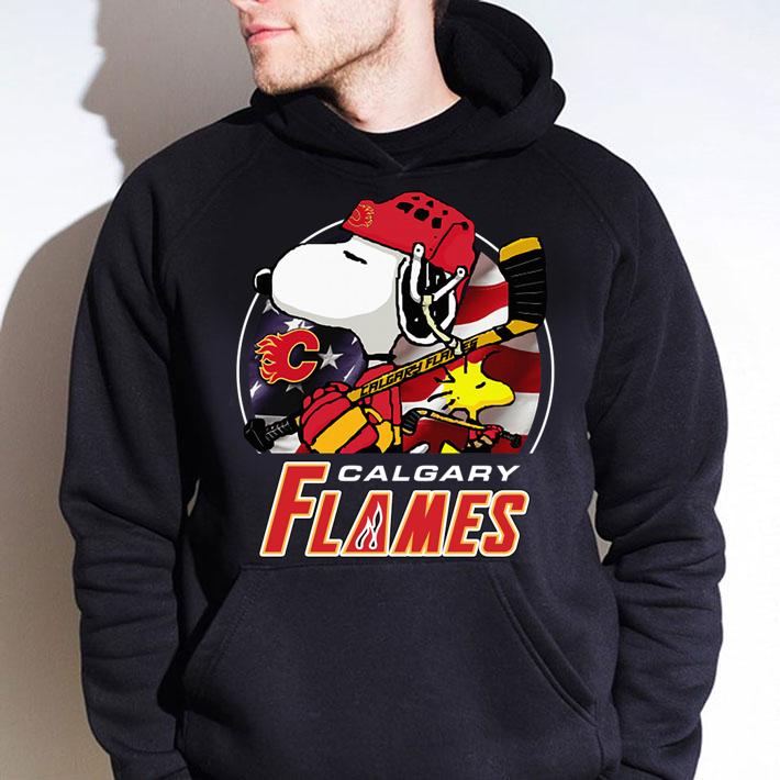 Calgary Flames Ice Hockey Snoopy and Woodstoc t-shirt hoodie