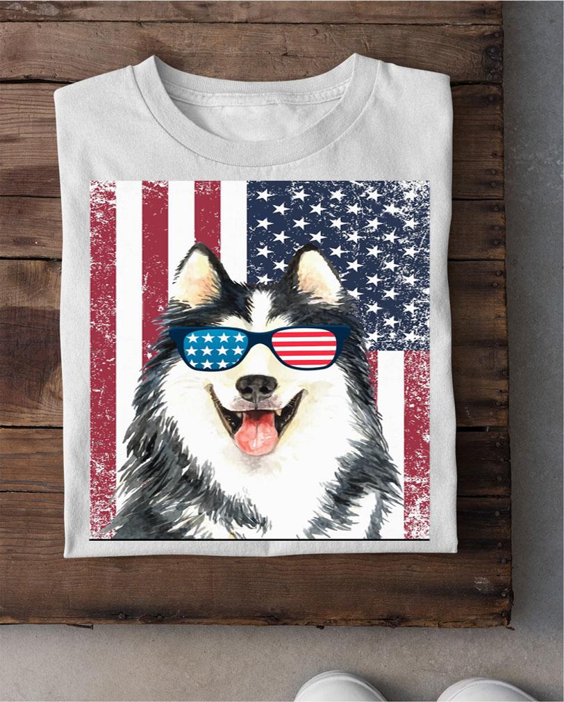 Premium Patriotic Siberian Husky Dog 4th Of July Usa American Flag t-shirt shirt