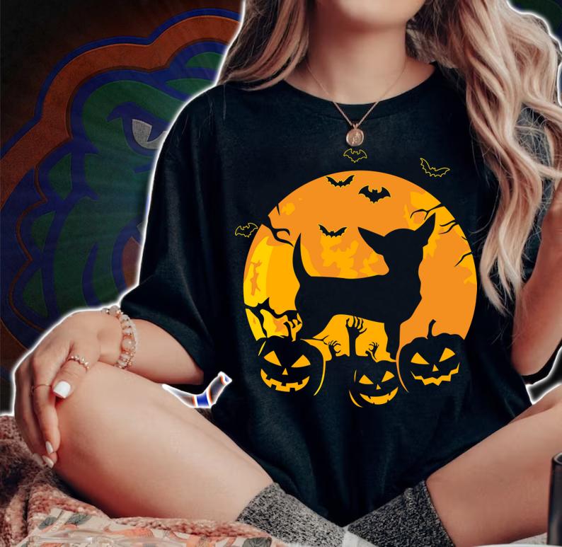 Halloween Chihuahua Pumpkin Jack O Lantern Dog Lover t-shirt woman shirt