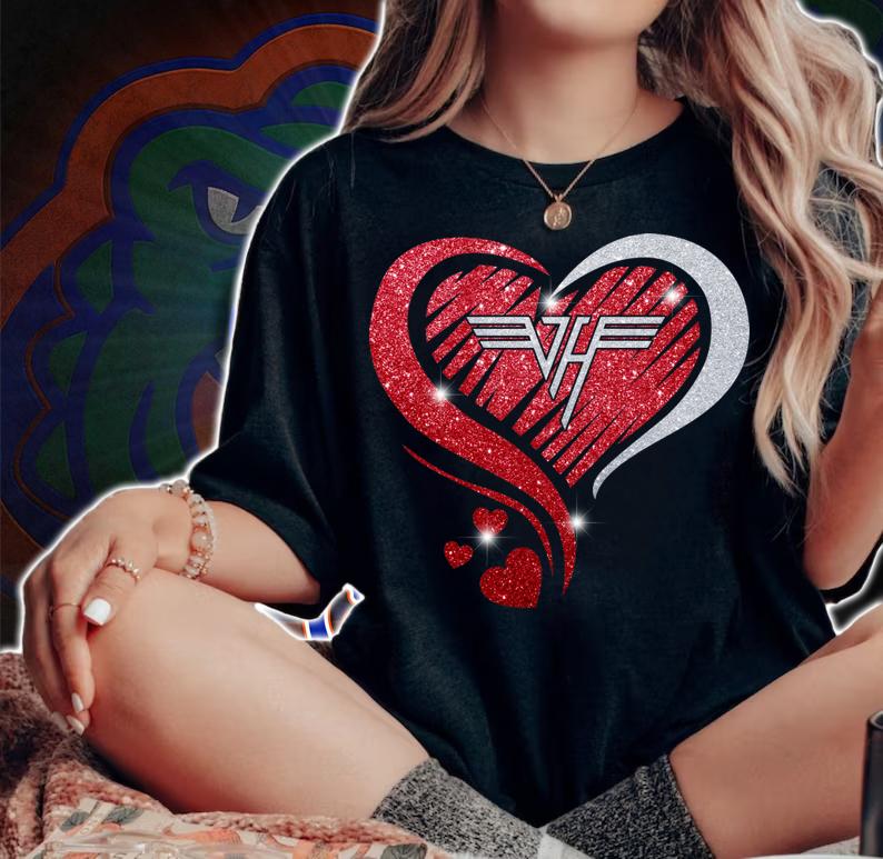 Glitter Van Halen Logo t-shirt woman shirt