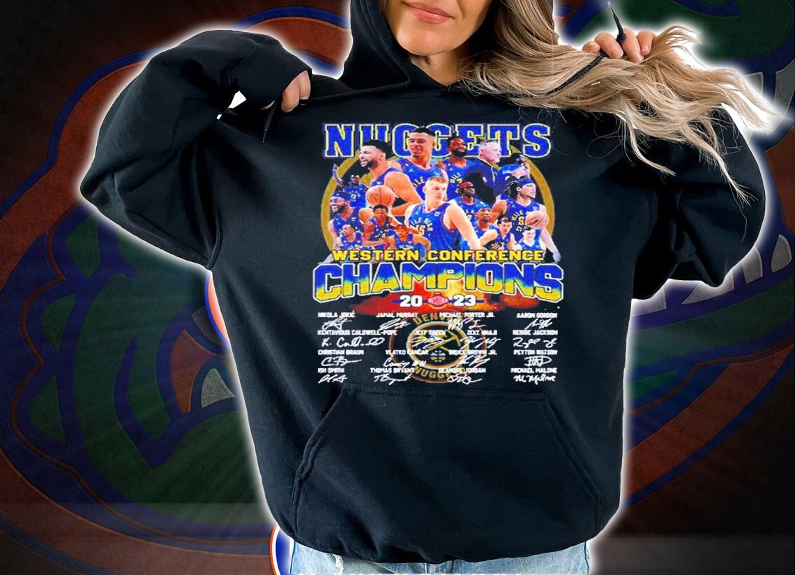 Denver Nuggets NBA Western Conference Champions Signatures 2023 t-shirt hoodie