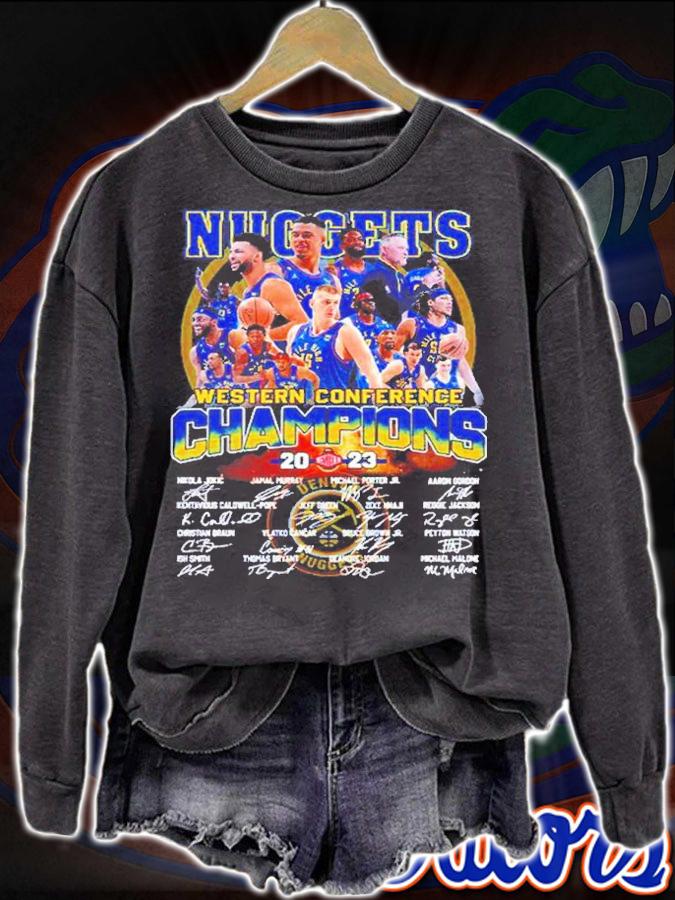 Denver Nuggets NBA Western Conference Champions Signatures 2023 t-shirt sweatshirt