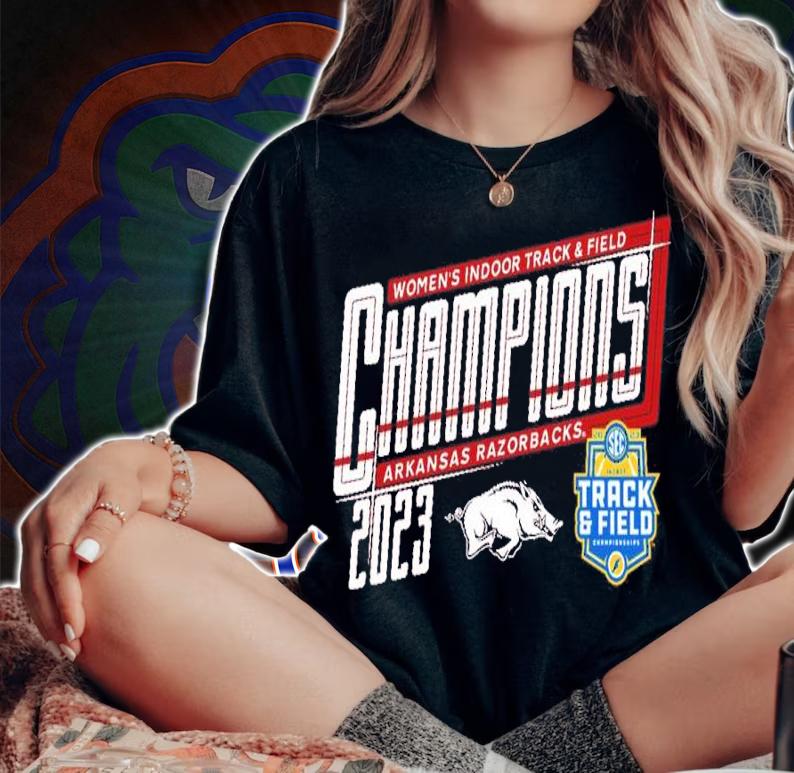 Cardinal Arkansas Razorbacks SEC Women's Indoor Track And Field Champions 2023 Shirt t-shirt woman shirt