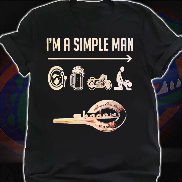 I'm a simple man breakfast and beer and motorbike and sex shirt t-shirt shirt