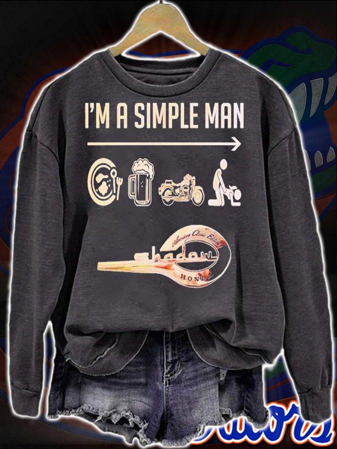 I'm a simple man breakfast and beer and motorbike and sex shirt t-shirt sweatshirt