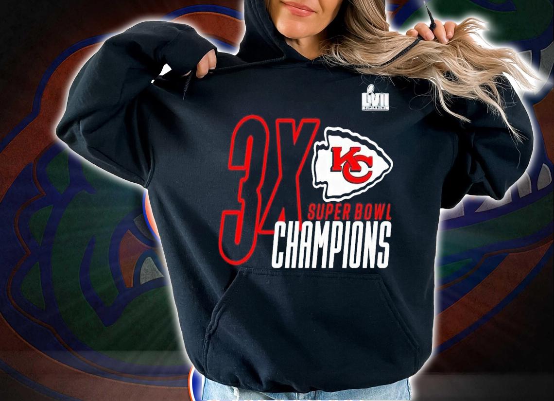 LVII 3X Kansas City Chiefs Super Bowl Champions shirt t-shirt hoodie