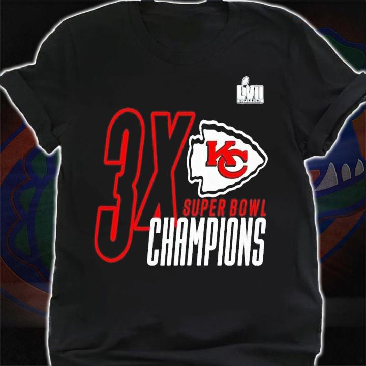 LVII 3X Kansas City Chiefs Super Bowl Champions shirt t-shirt shirt