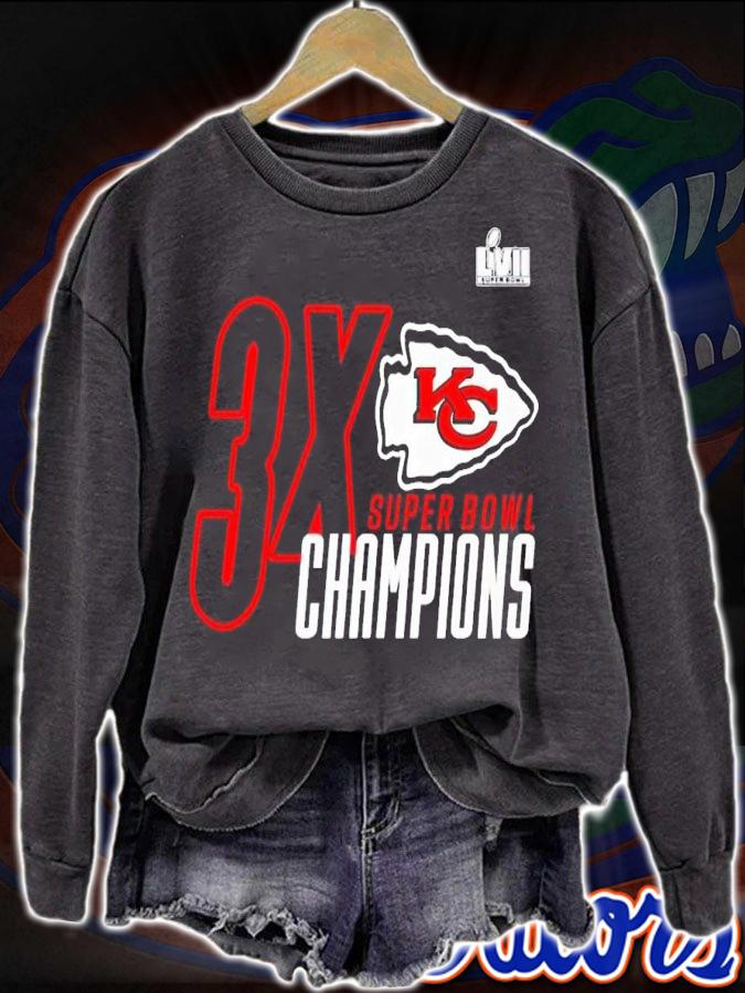 LVII 3X Kansas City Chiefs Super Bowl Champions shirt t-shirt sweatshirt