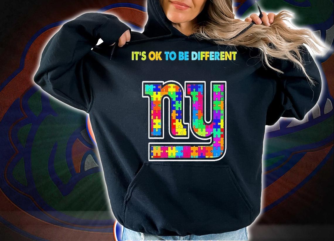 New York Giants Autism it's ok to be different shirt t-shirt hoodie