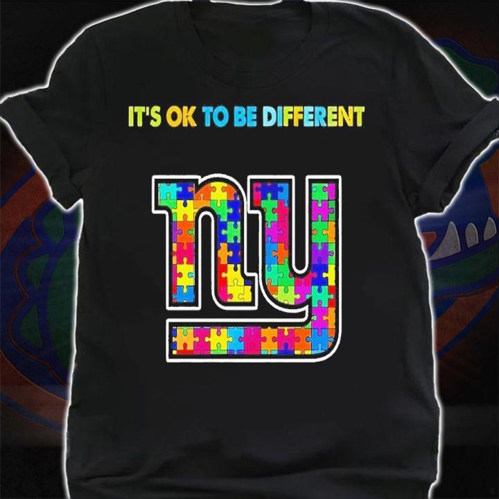 New York Giants Autism it's ok to be different shirt t-shirt shirt