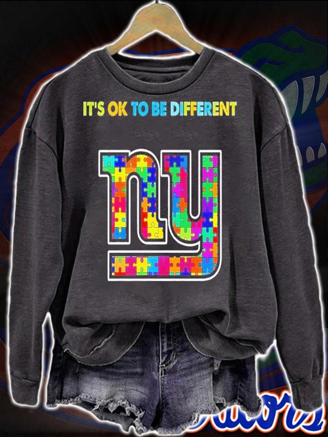 New York Giants Autism it's ok to be different shirt t-shirt sweatshirt