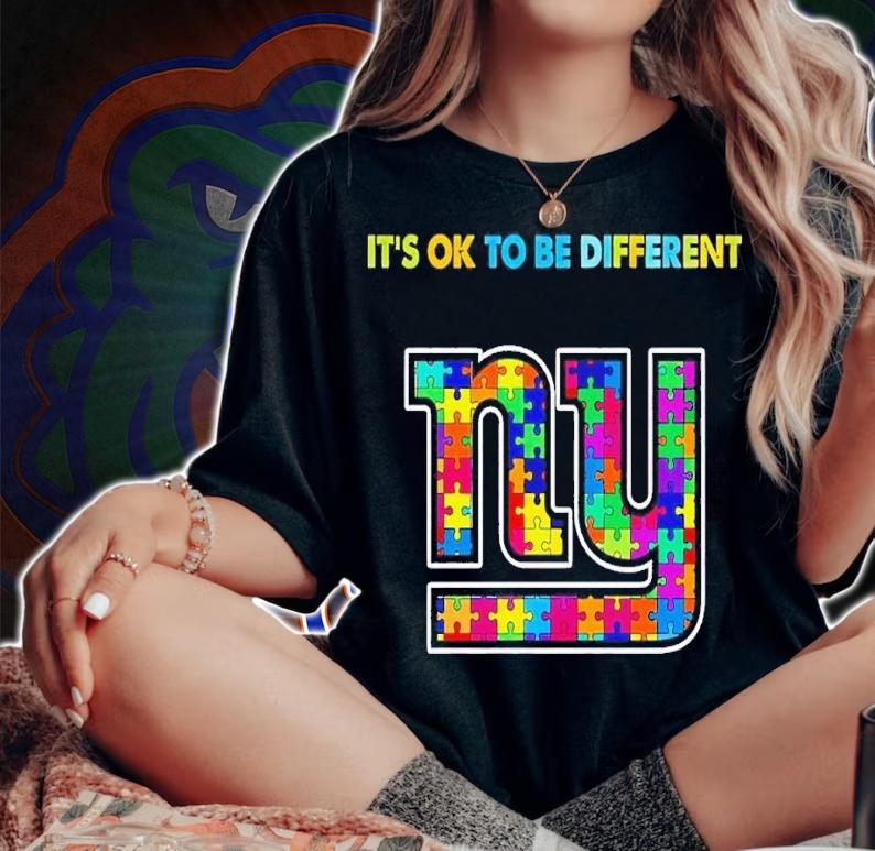 New York Giants Autism it's ok to be different shirt t-shirt woman shirt