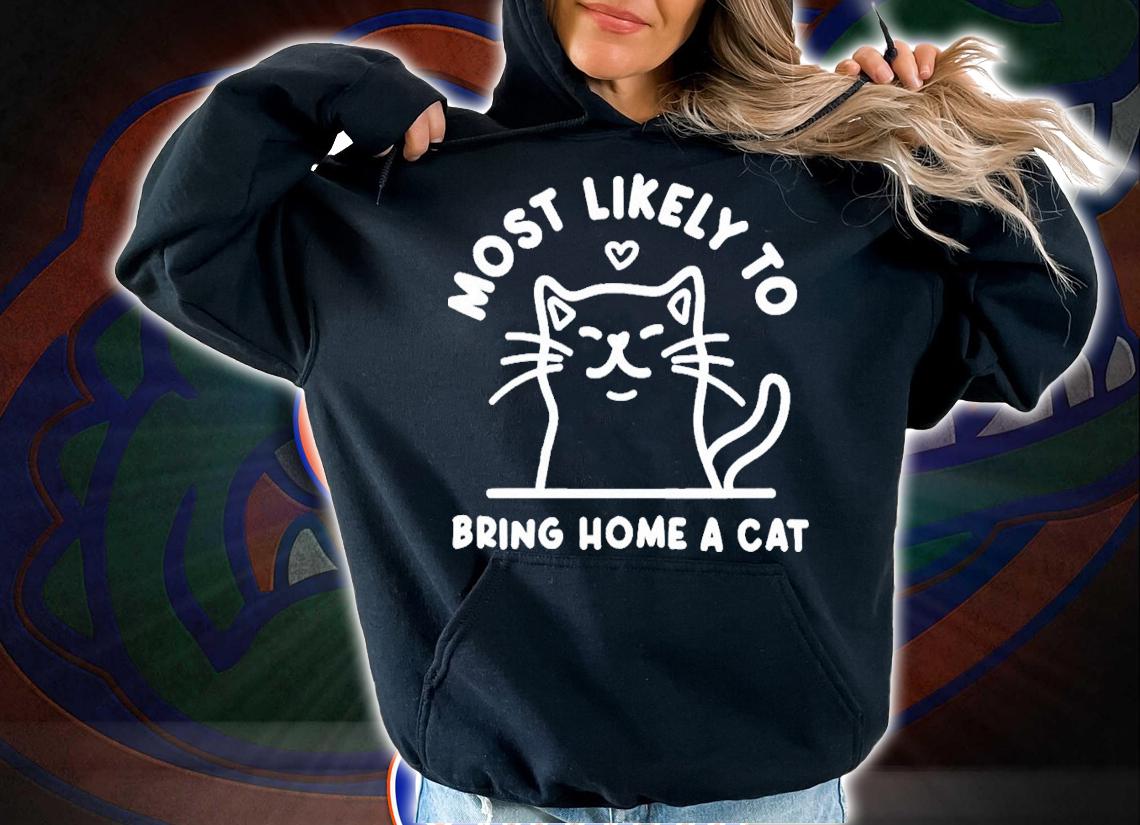 Most Likely To Bring Home A Cat Cute Christmas T-Shirt t-shirt