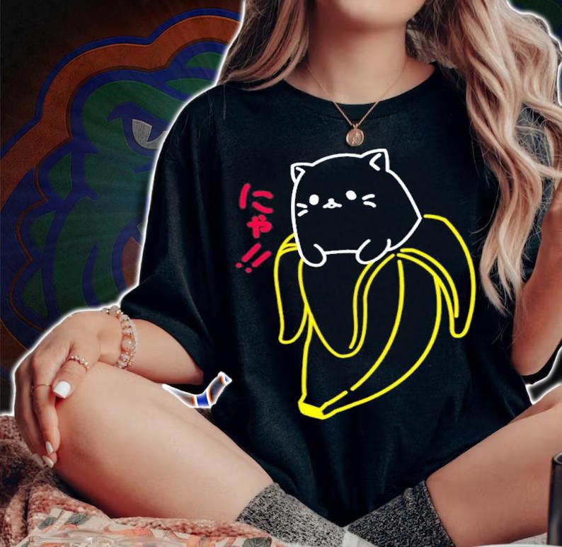 Banana cat cute shirt t-shirt woman shirt