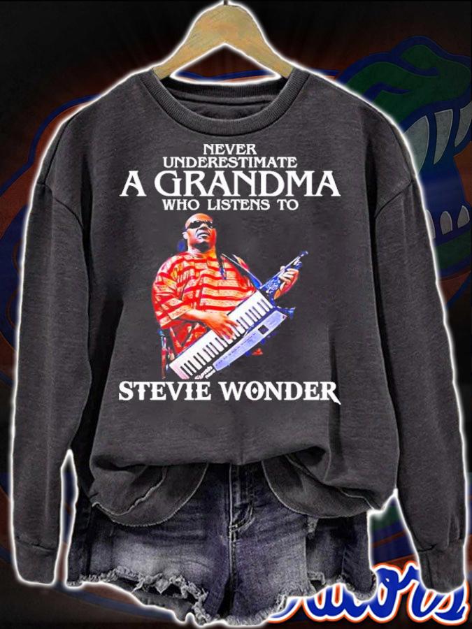 Never Underestimate A Grandma Who Listens To Stevie Wonder Shirt t-shirt