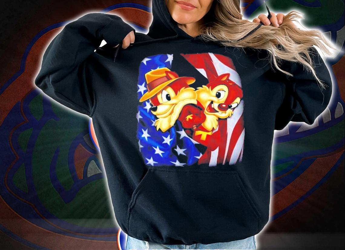 Chip And Dale Flag American 4th Of July Colorful Disney Graphic Cartoon T-Shirt t-shirt hoodie