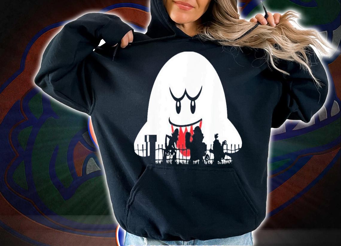 Super Mario Boo Trick Or Treat Halloween Silhouette T-Shirt t-shirt hoodie