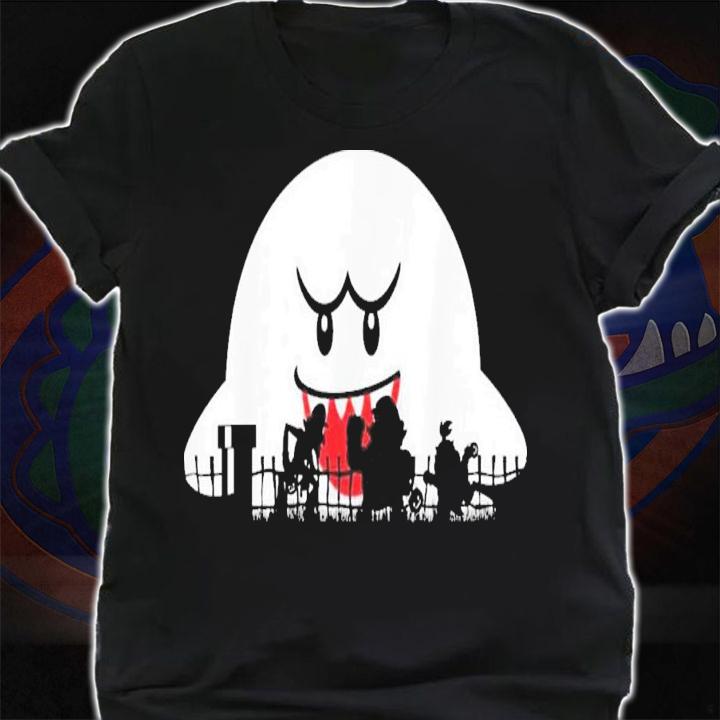 Super Mario Boo Trick Or Treat Halloween Silhouette T-Shirt t-shirt shirt