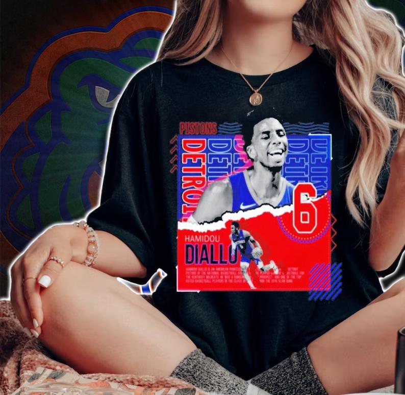 Hamidou Diallo Basketball Paper Poster Pistons T-Shirt t-shirt
