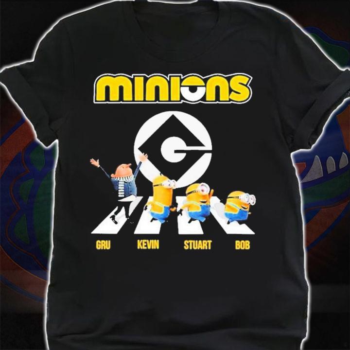 Minions Gru Kevin Stuart And Bob Abbey Road Signatures T-Shirt t-shirt shirt