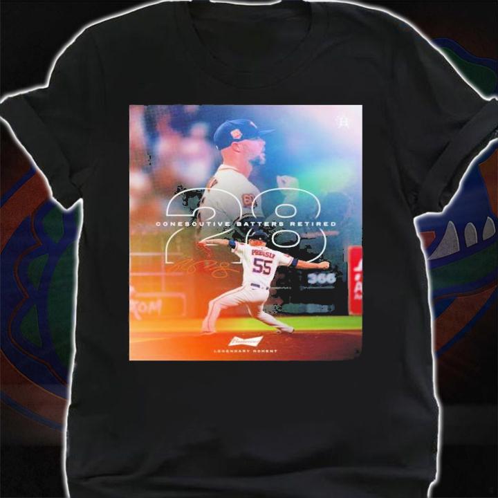 Ryan Pressly 28 Houston Astros Consecutive Batters Retired Signature T-Shirt t-shirt