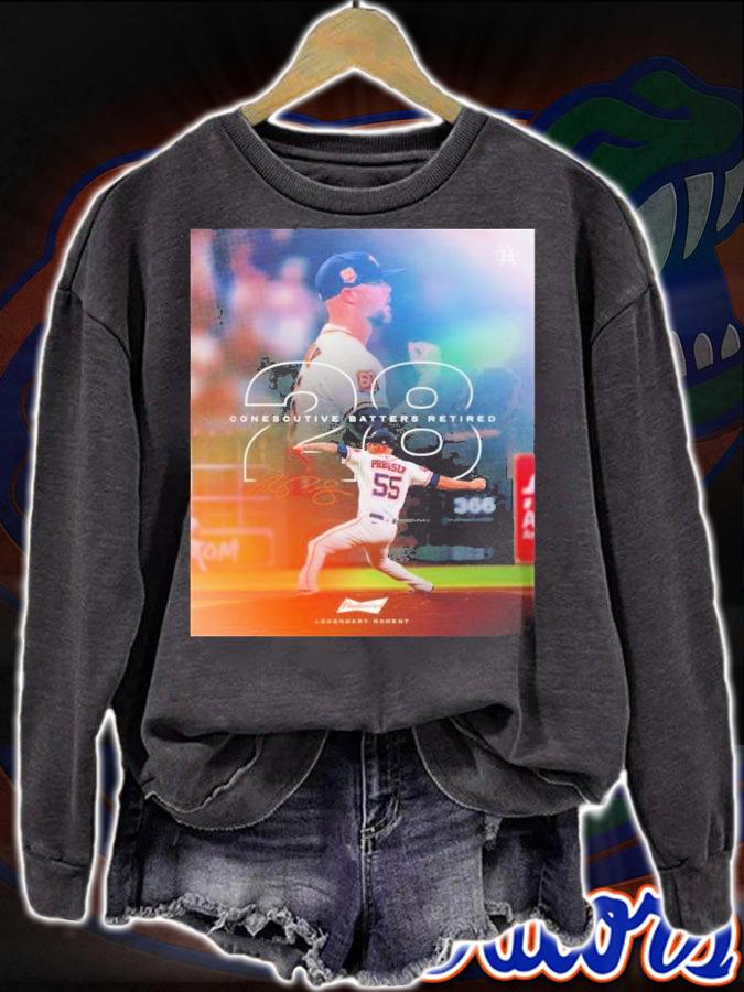 Ryan Pressly 28 Houston Astros Consecutive Batters Retired Signature T-Shirt t-shirt