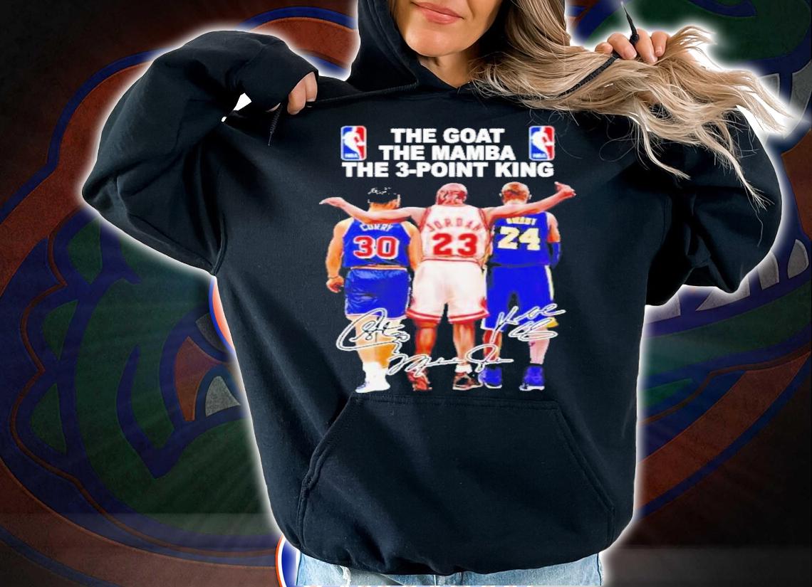 Stephen Curry 4x NBA Champion 2x NBA The Goat The Mamba The 3-point King Cury Jordan And Bryant Signature Shirt t-shirt