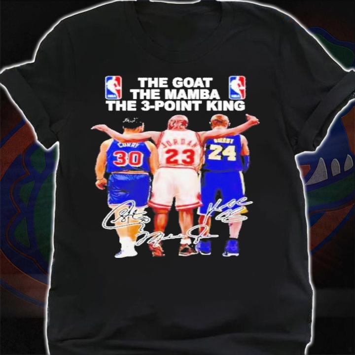 Stephen Curry 4x NBA Champion 2x NBA The Goat The Mamba The 3-point King Cury Jordan And Bryant Signature Shirt t-shirt