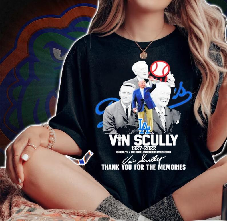 Vin Scully 1927 2022 thank you for the memories shirt t-shirt woman shirt