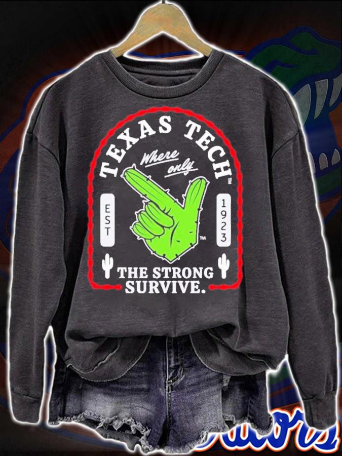 Texas Tech Where Only The Strong Survive Guns Up Cactus Shirt t-shirt