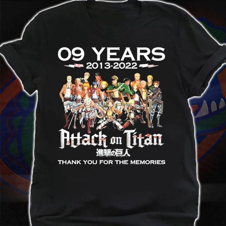 09 Years 2013-2022 Attack On Titan Thank You For The Memories Shirt t-shirt