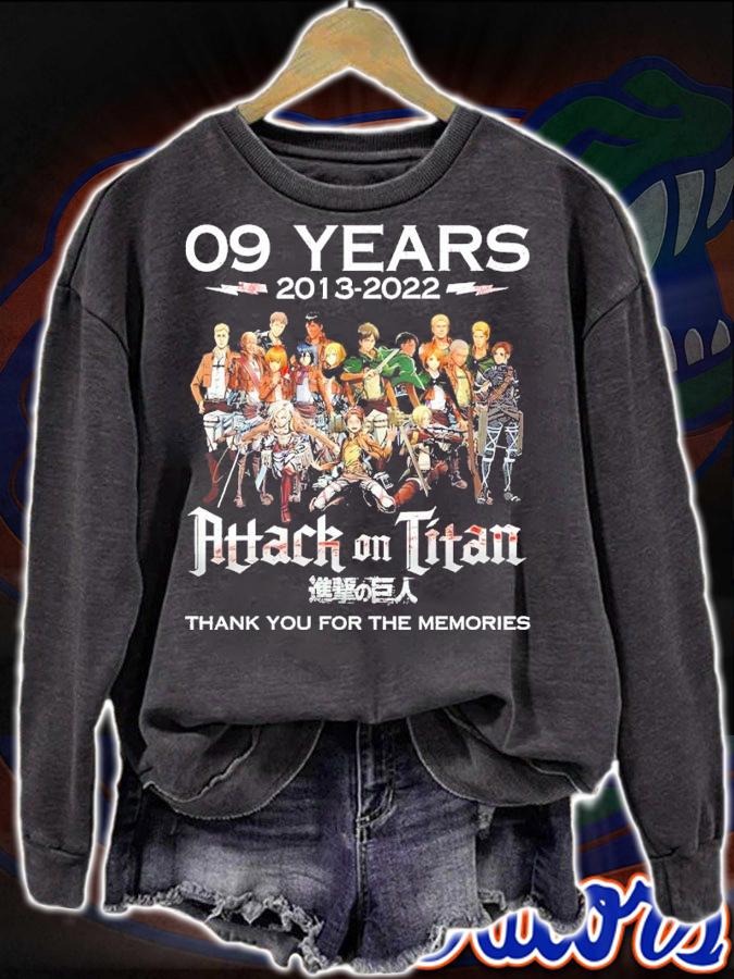 09 Years 2013-2022 Attack On Titan Thank You For The Memories Shirt t-shirt