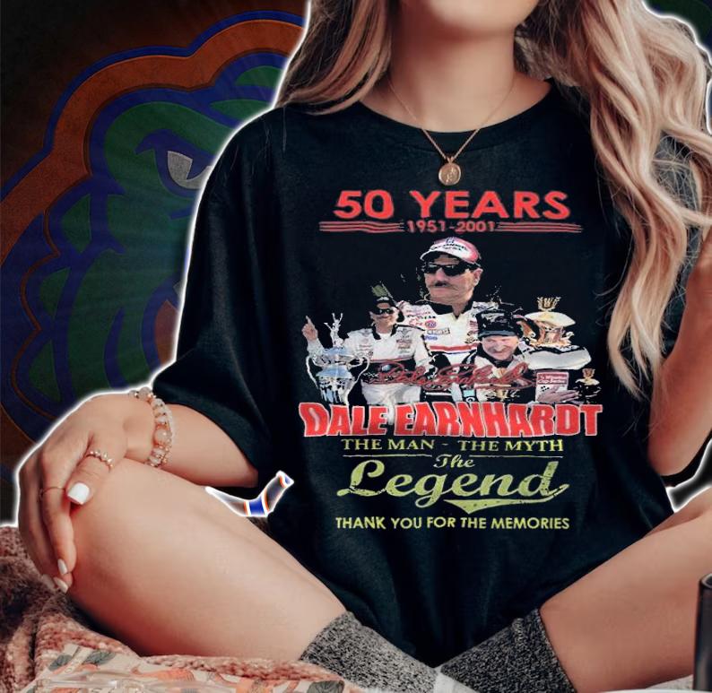50 years 1951-2021 Dale Earnhardt the man the myth the legend thank you for the memories shirt t-shirt woman shirt