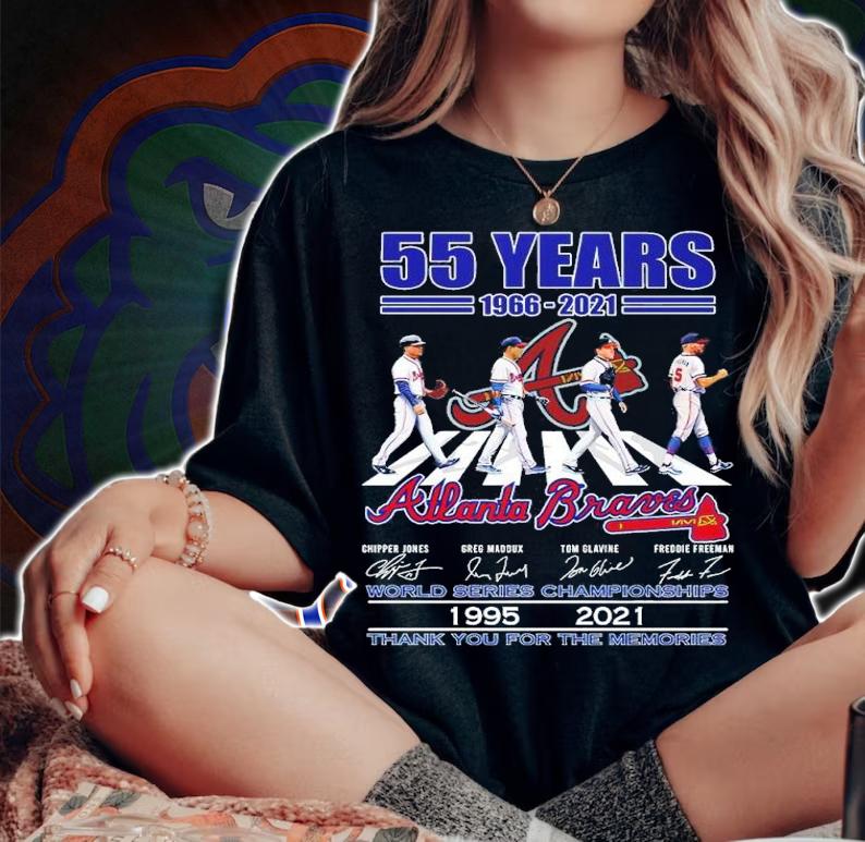 55 years 1966-0221 Atlanta Braves Abbey Road signatures shirt t-shirt