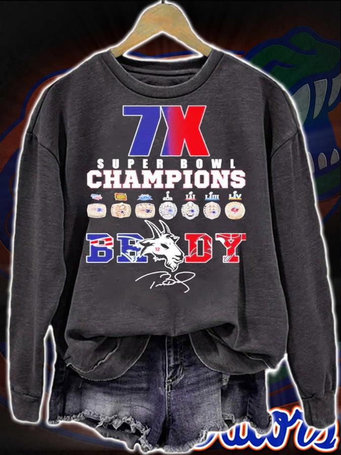7x Super Bowl Champion Tom Brady Signatures Shirt t-shirt sweatshirt