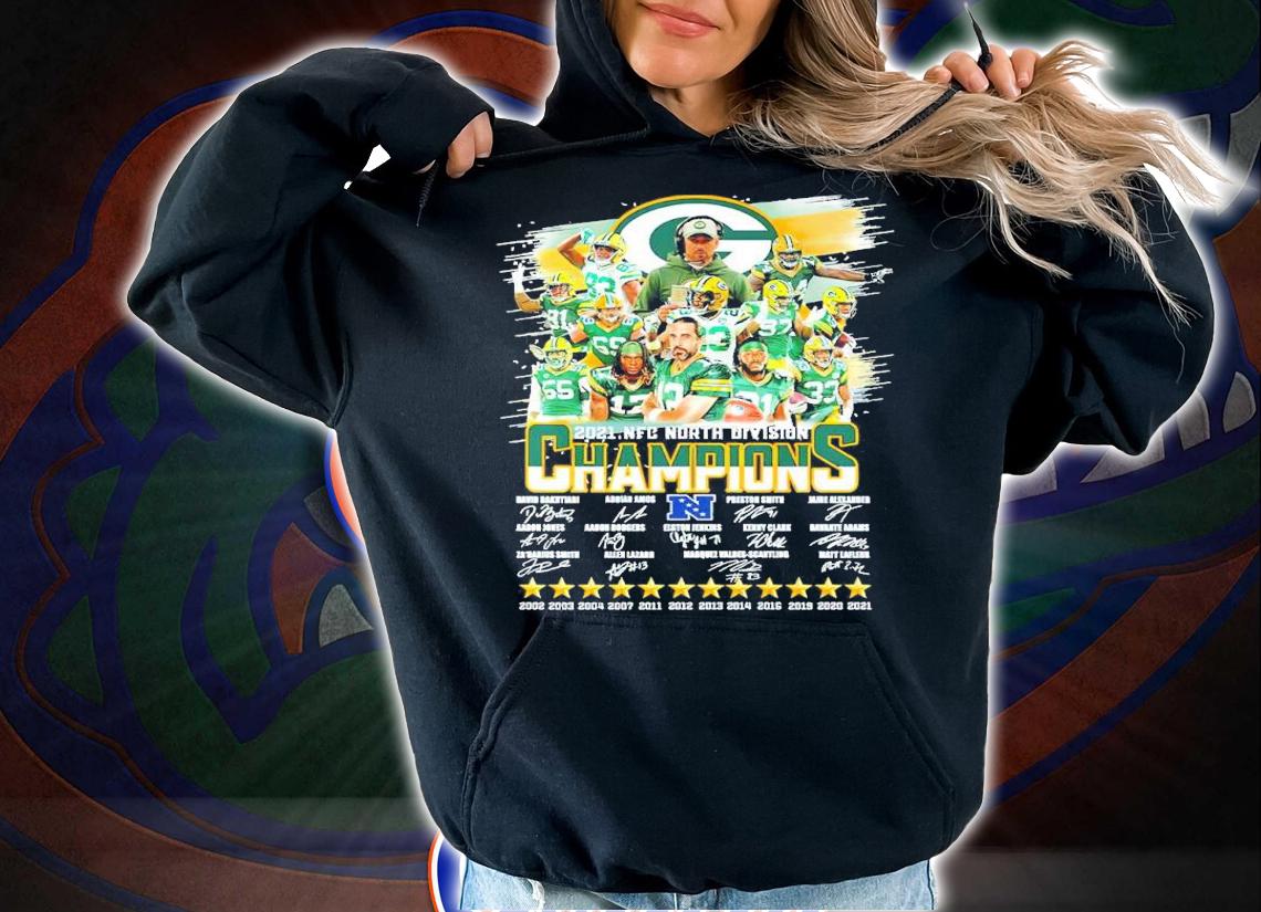2021 NFC North Division Champions Green Bay Packers signatures shirt t-shirt hoodie