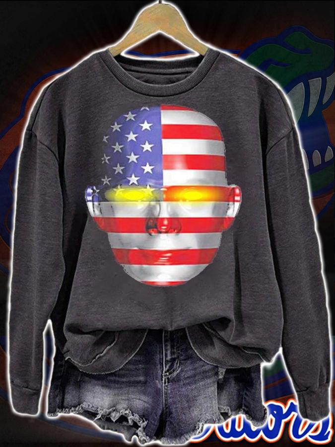 All American Head With USA Flag T-Shirt t-shirt