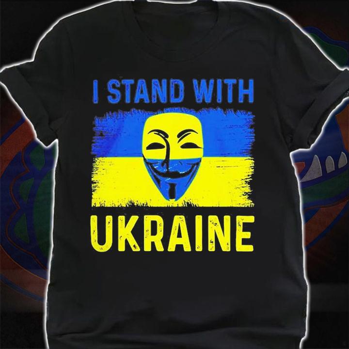 Anonymous I Stand With Ukraine Russian Warship Go F Yourself T-Shirt t-shirt