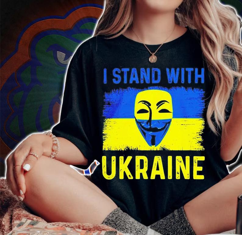 Anonymous I Stand With Ukraine Russian Warship Go F Yourself T-Shirt t-shirt