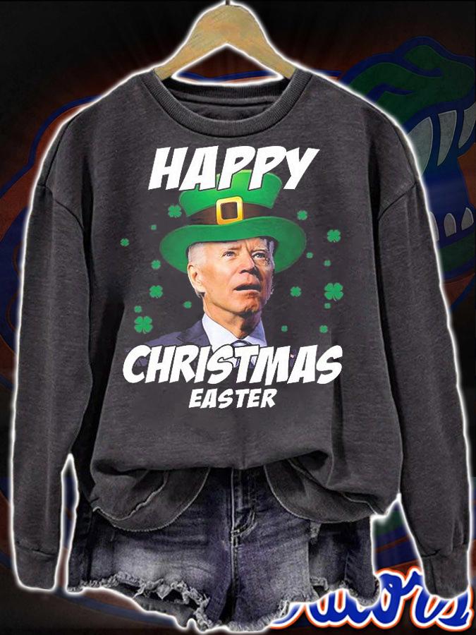 Anti Biden Happy Christmas Patrick's Day Easter Funny Biden T-Shirt t-shirt
