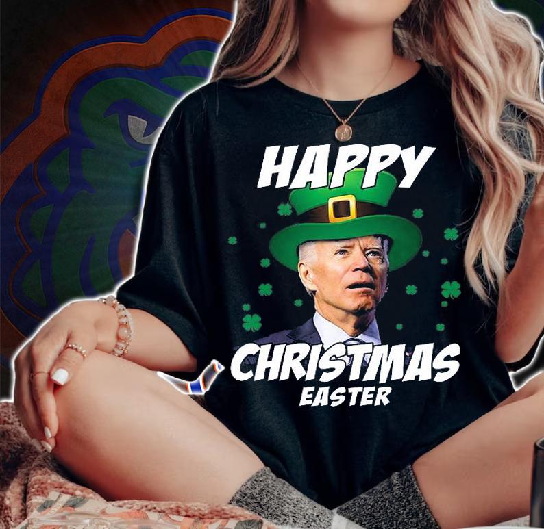 Anti Biden Happy Christmas Patrick's Day Easter Funny Biden T-Shirt t-shirt