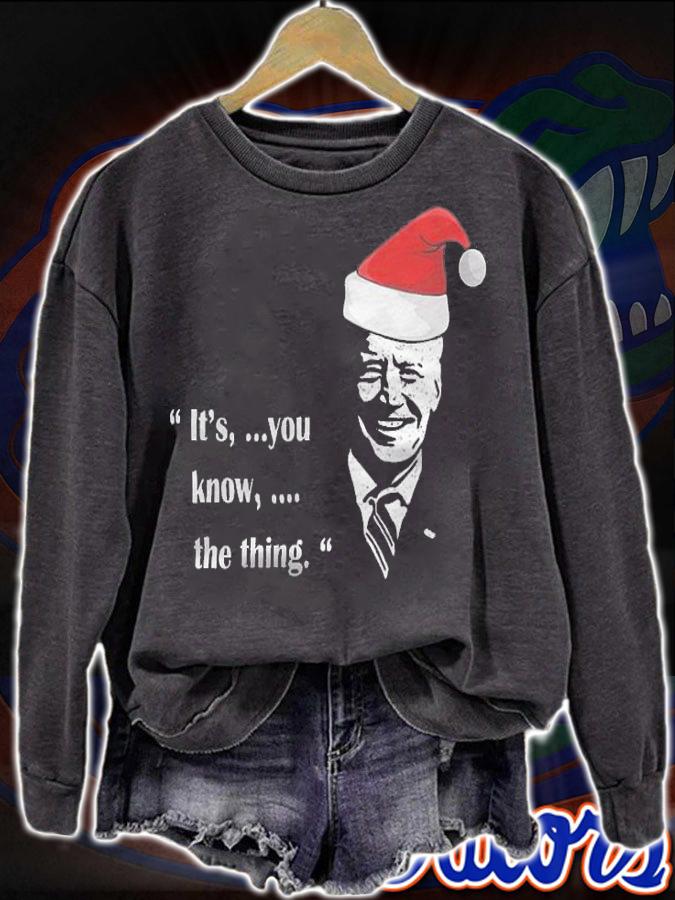 Anti President it's You Know The Thing Joe Biden Santa Hat Funny Christmas T-Shirt t-shirt