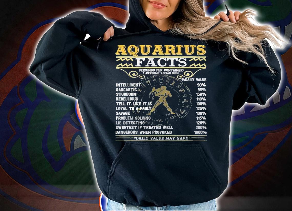 Aquarius Facts Zodiac Signs Funny Gifts Men Women T-shirt t-shirt