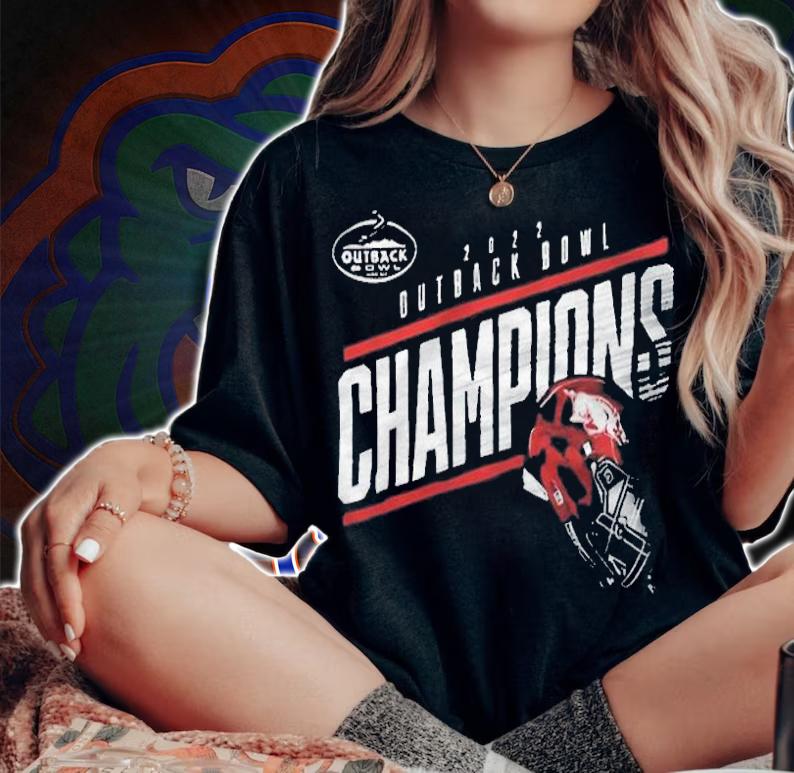 Arkansas Razorbacks Helmet Outback Bowl 2022 Champions T-shirt t-shirt woman shirt