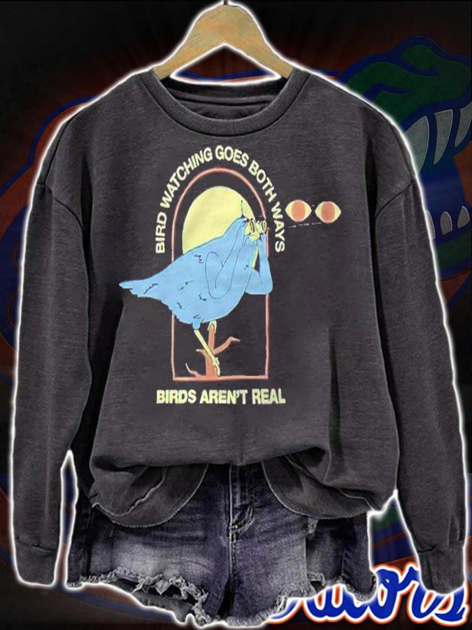 Bird watching goes both ways birds aren't real T-shirt t-shirt sweatshirt