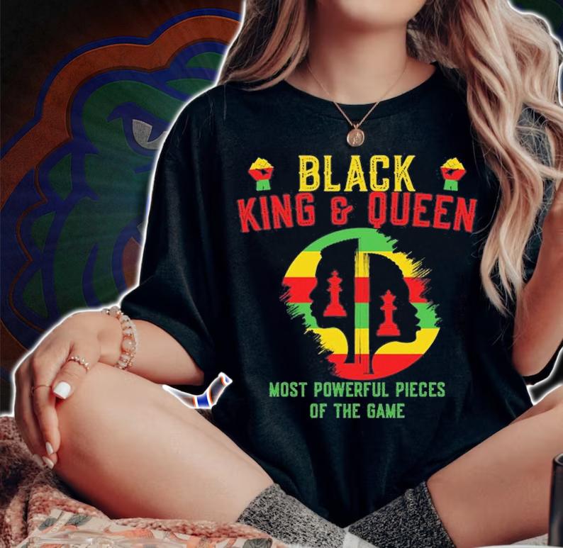 Black King and Queen Most Powerful Piece of the Game T-Shirt t-shirt woman shirt