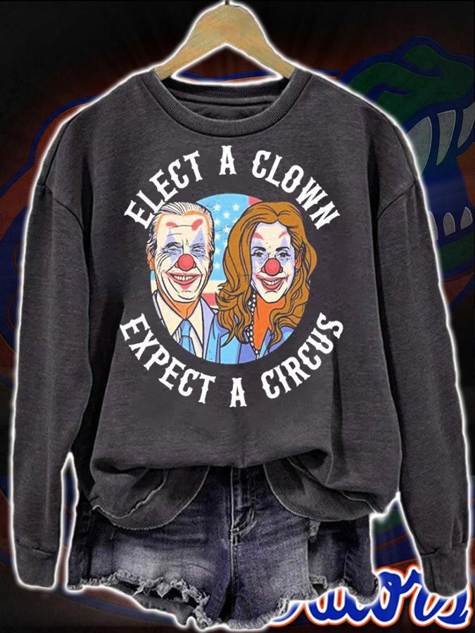 Elect A Clown Expect A Circus Anti Biden Funny T-Shirt t-shirt sweatshirt
