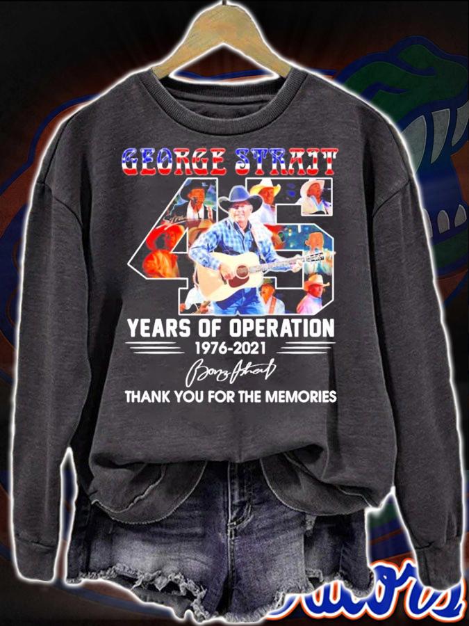 George Strait 45 Years Of Operation 1976-2021 Signature Thank You For The Memories Shirt t-shirt sweatshirt