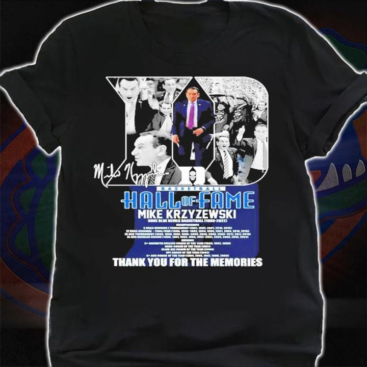 Hall Of Fame Mike Krzyzewski Signatures Thank You For The Memories Shirt t-shirt